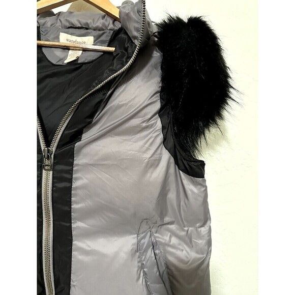 Sundance Woman's Alpine Walk Down Filled Zip Hooded Detachable Fur Vest Size L - Picture 9 of 16